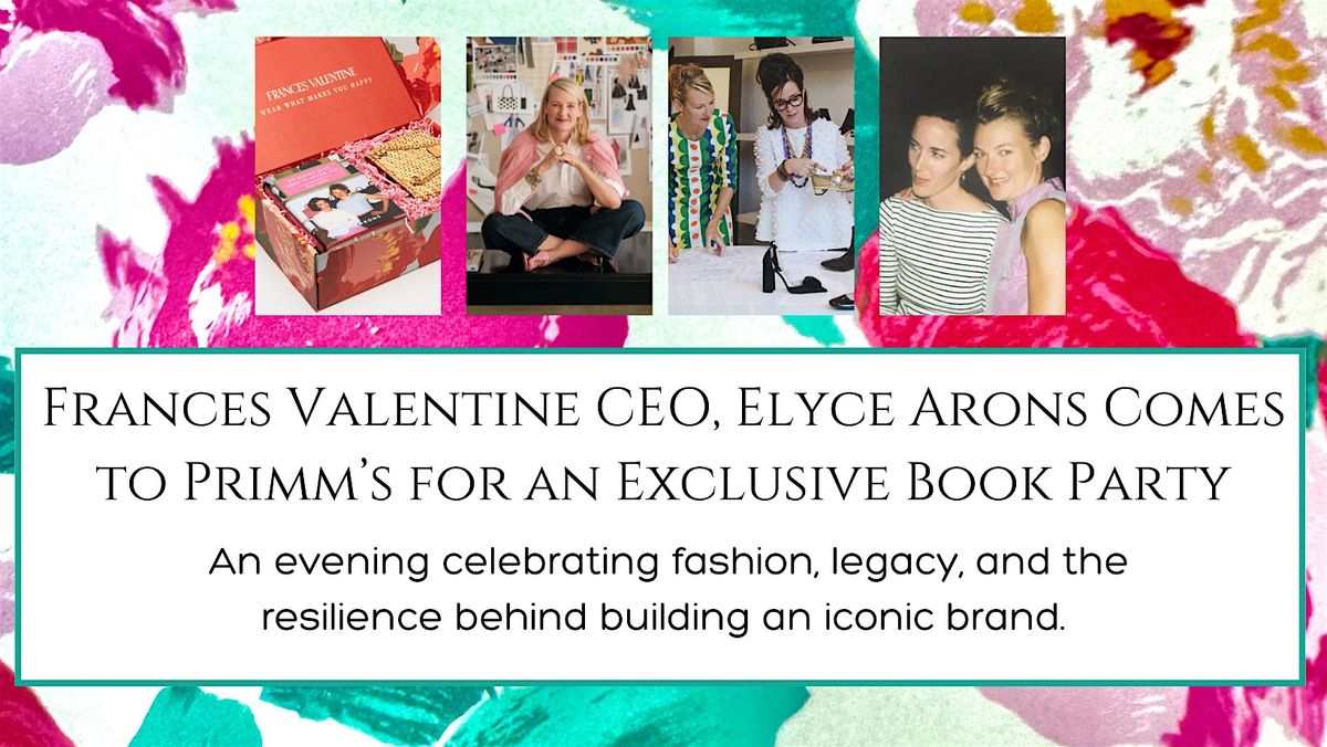 Elyse Aron's Book Tour and Frances Valentine Trunk Show