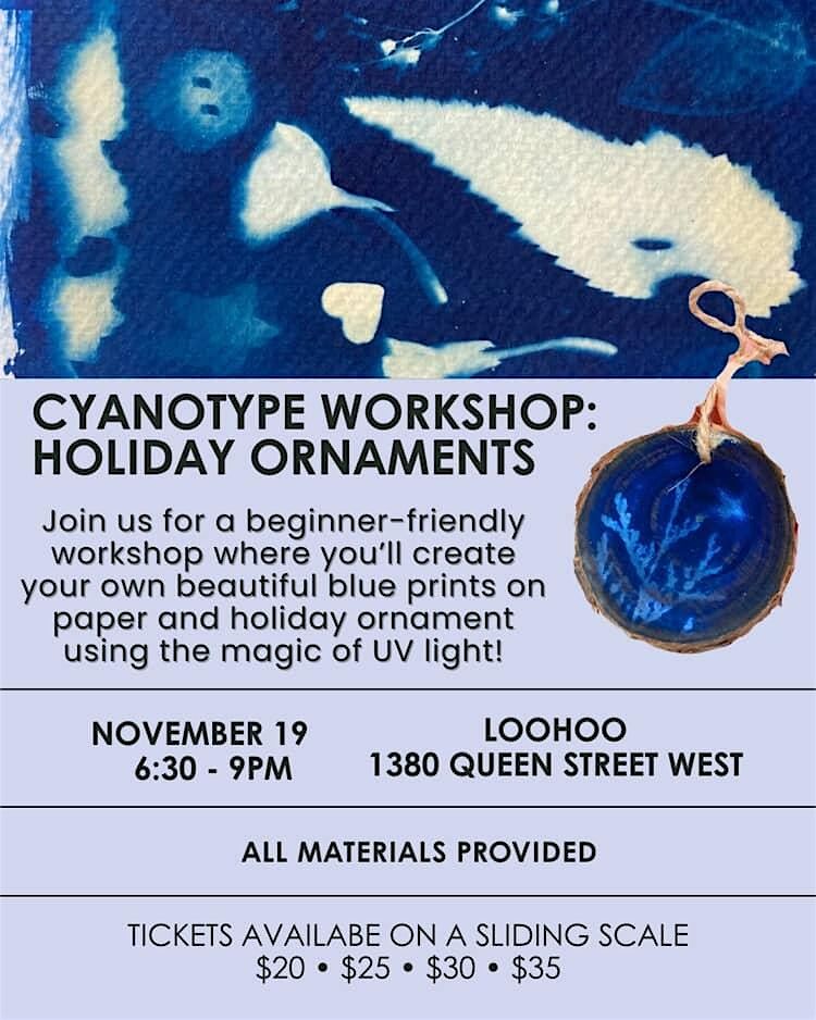 Cyanotype Holiday Ornaments Workshop by Julie Agro
