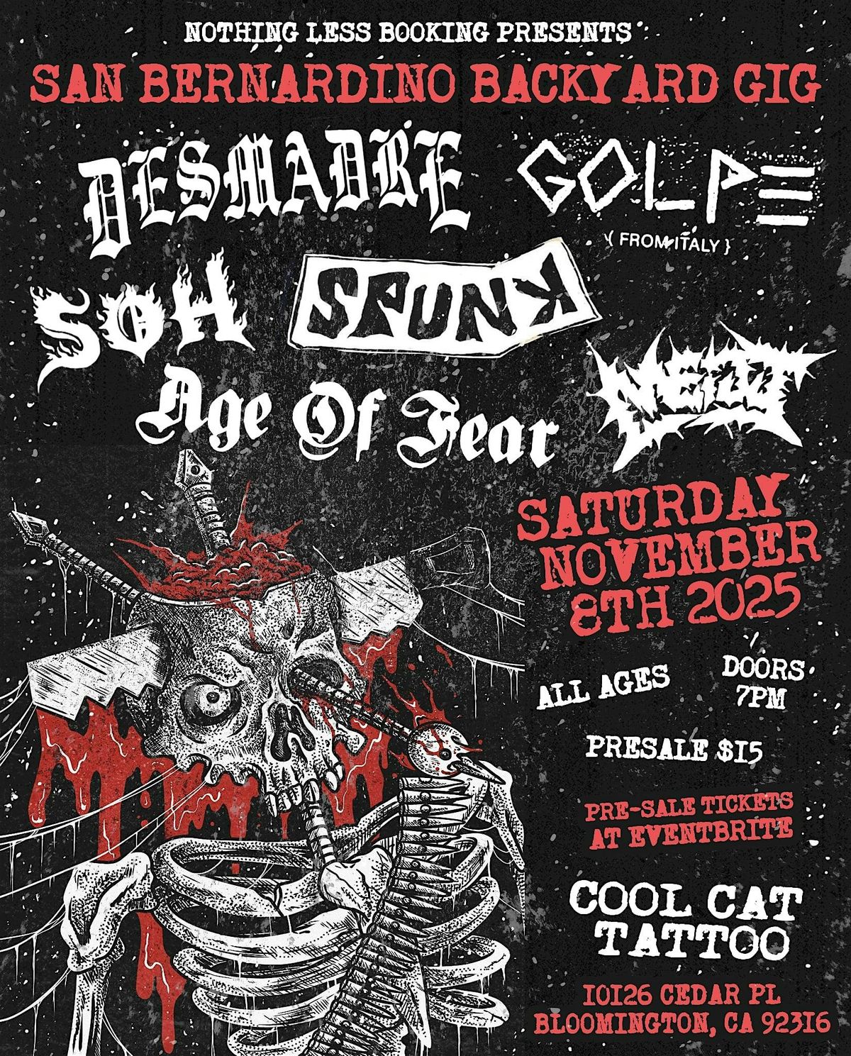 DESMADRE & GOLPE (Italy) San Bernardino Backyard Gig