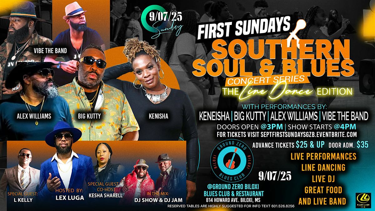 Southern Soul & Blues Concert Line Dance Party Sept 7th at Ground Zero