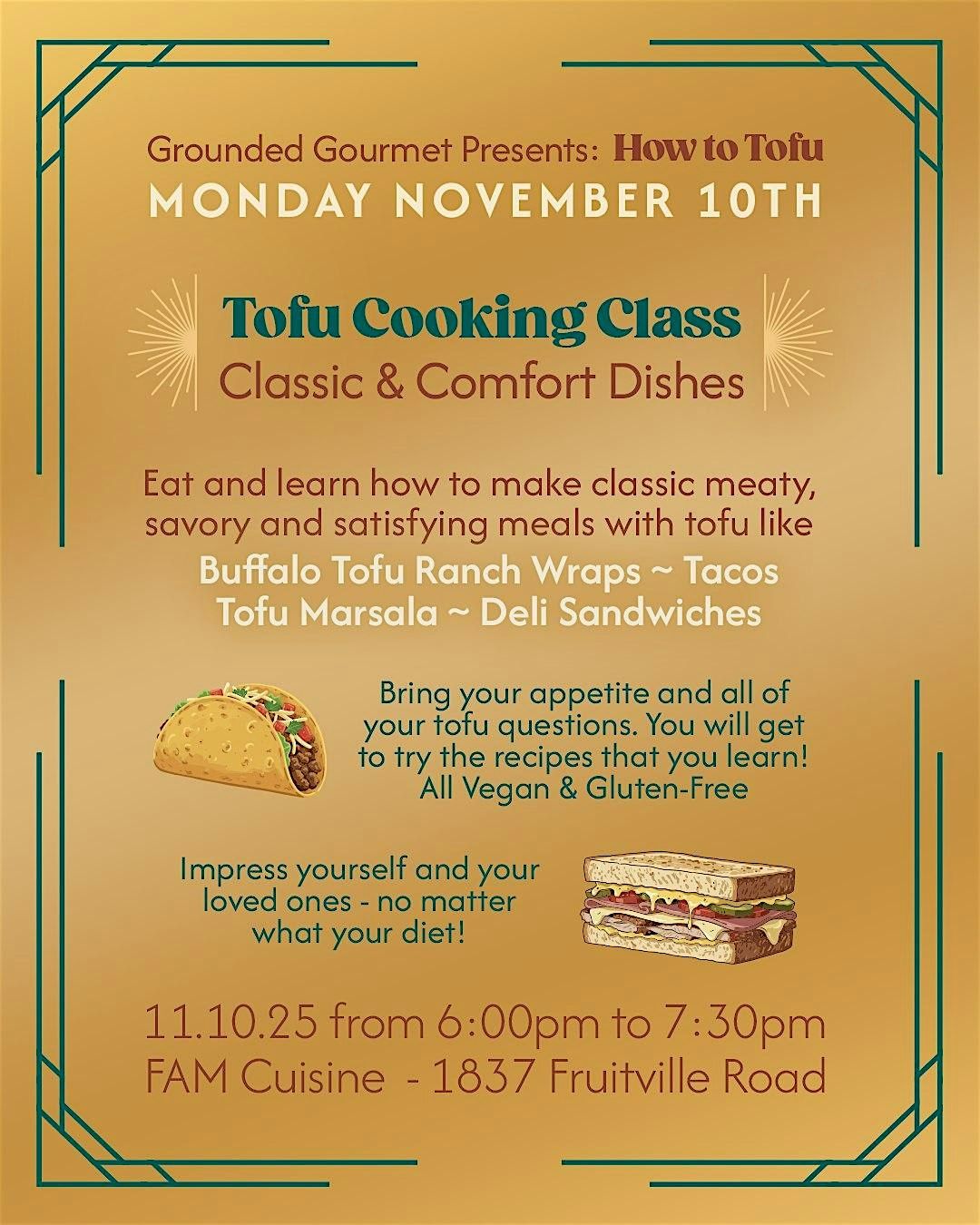 Tofu Cooking Class * Make Tofu Meaty & Satisfying  * Classic Dishes