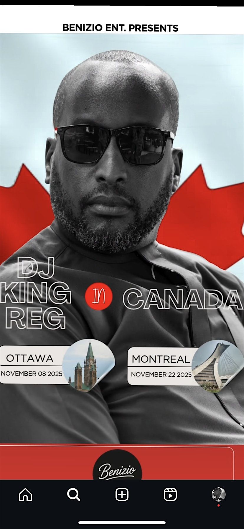 BENIZIO ENT. Presents  KING REG DJs  in Canada