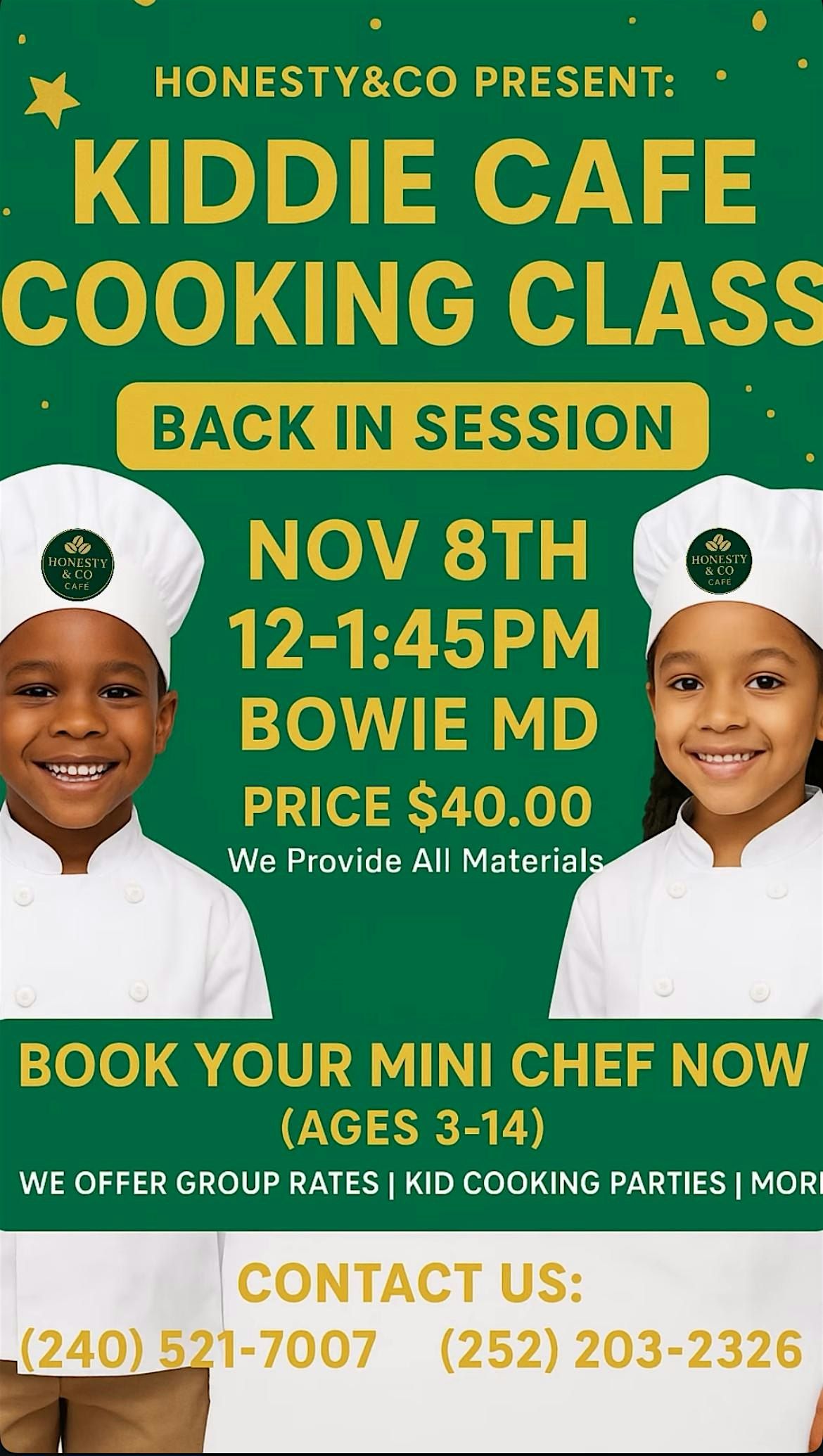 Kiddie cafe Cooking Class