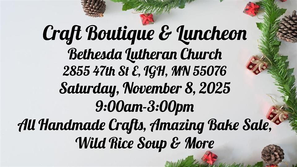 Boutique Craft & Bake Sale and Luncheon