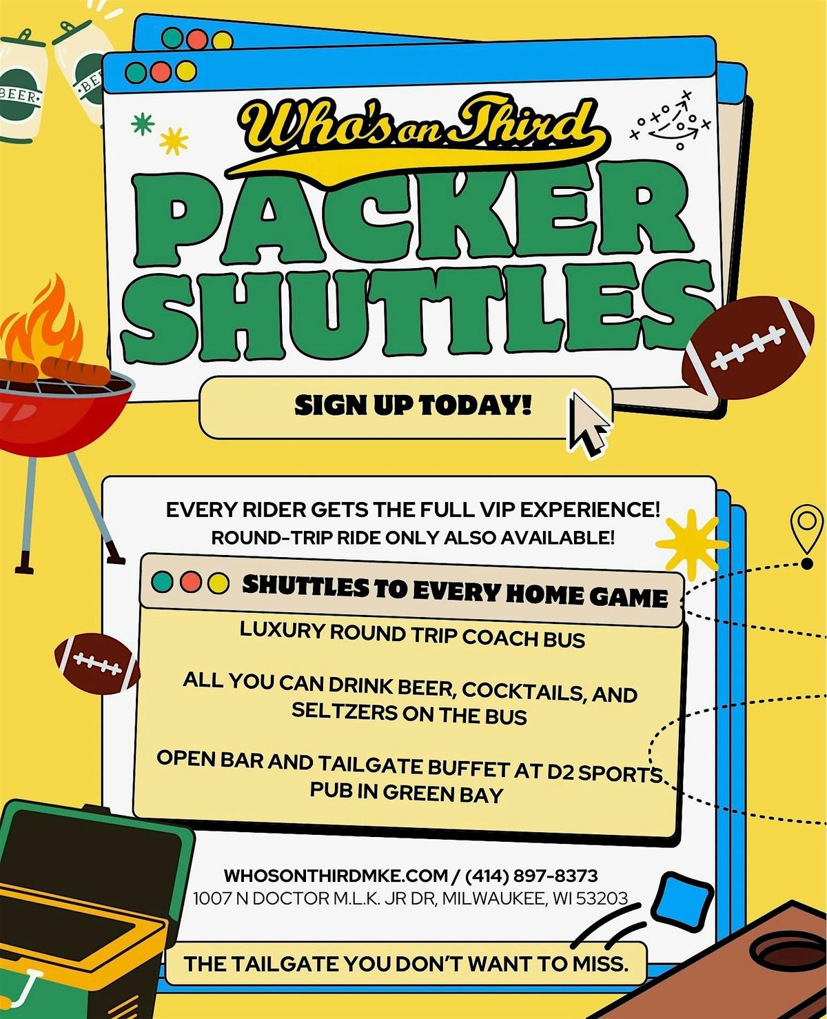 Packers Vs Seahawks VIP Tailgate Bus Who's on Third