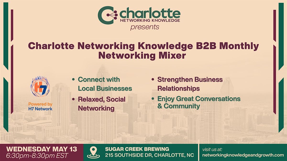 Charlotte Networking Knowledge B2B Monthly Networking Mixer (Powered by H7