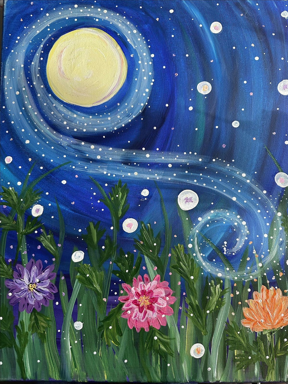 Acrylic Painting with "DIY with Deanna" - Moonlight Magic