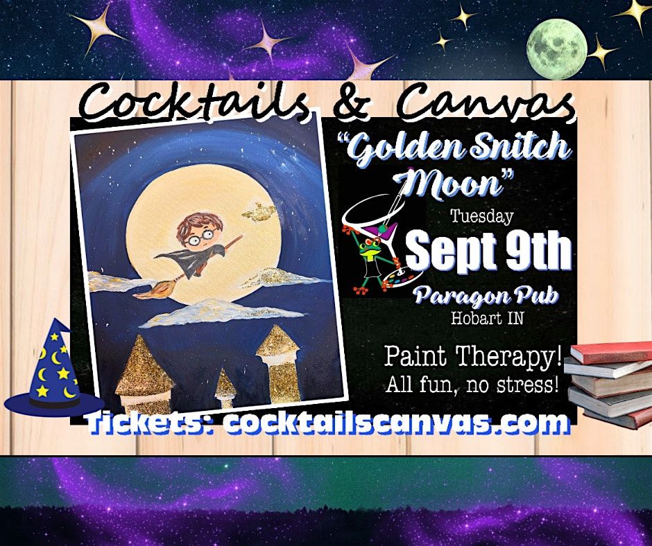 "Golden Snitch Moon" Cocktails and Canvas Fall Paint and Sip Social Event