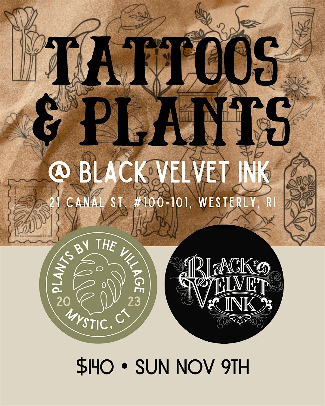 Plants & Tattoos with Black Velvet Ink