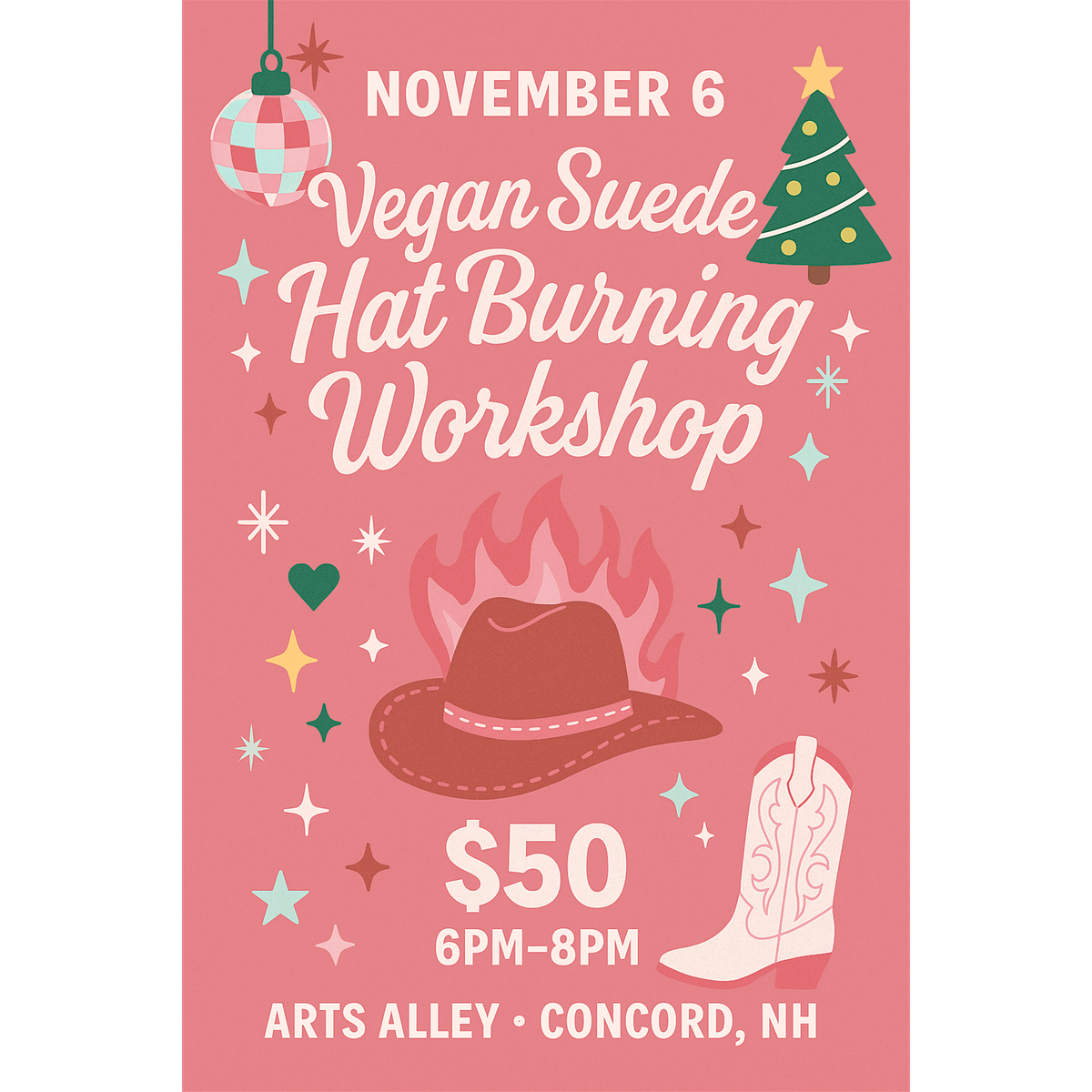 Vegan Suede HAt Burning Workshop