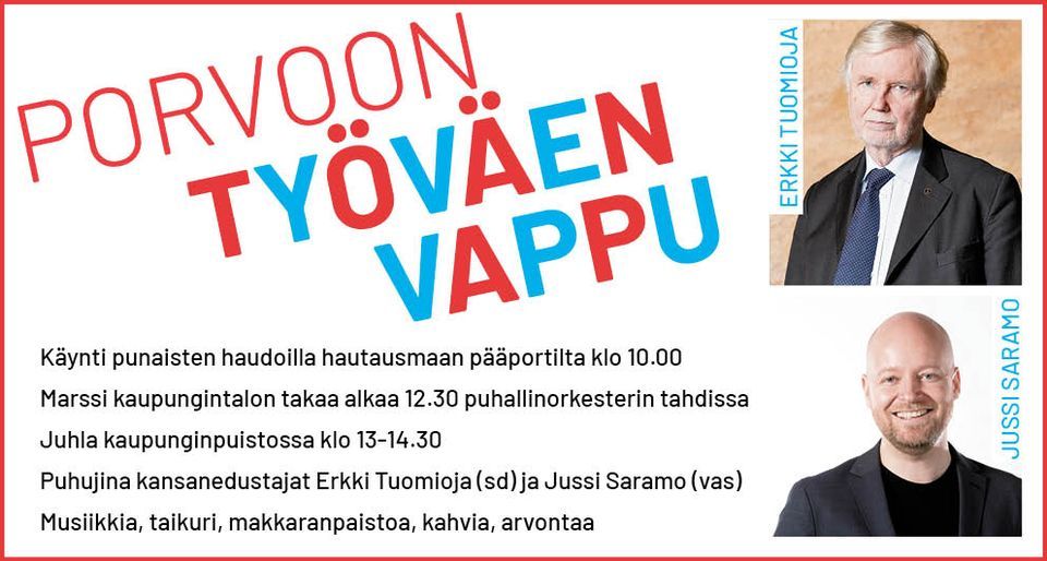Työväen Vappu 2022 Porvoossa | Linnankoskenkatu 37, FI-06100 Porvoo, Suomi  | May 1, 2022