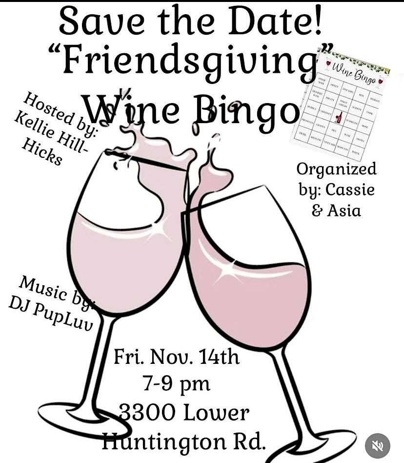 Friendsgiving Wine Bingo