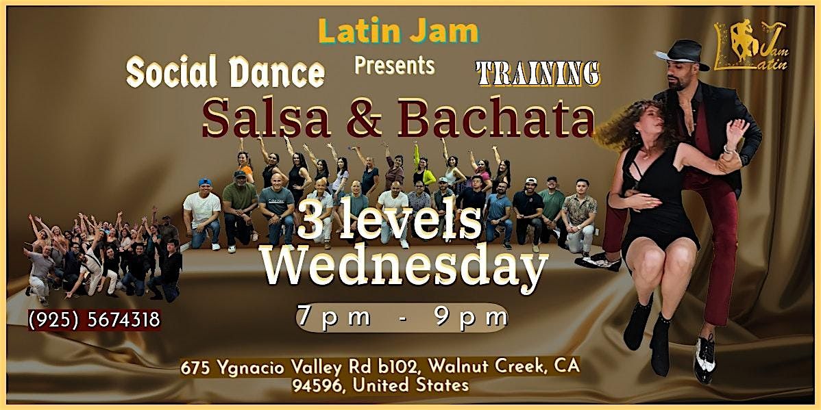 Wednesday Social Dance Training |Salsa Class |Bachata Class| Beg, Int, Adv