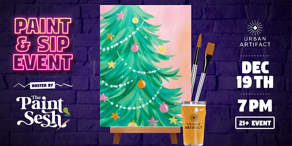 Holiday Paint & Sip Painting Event in Cincinnati, OH \u2013 \u201cMerry & Bright\u201d