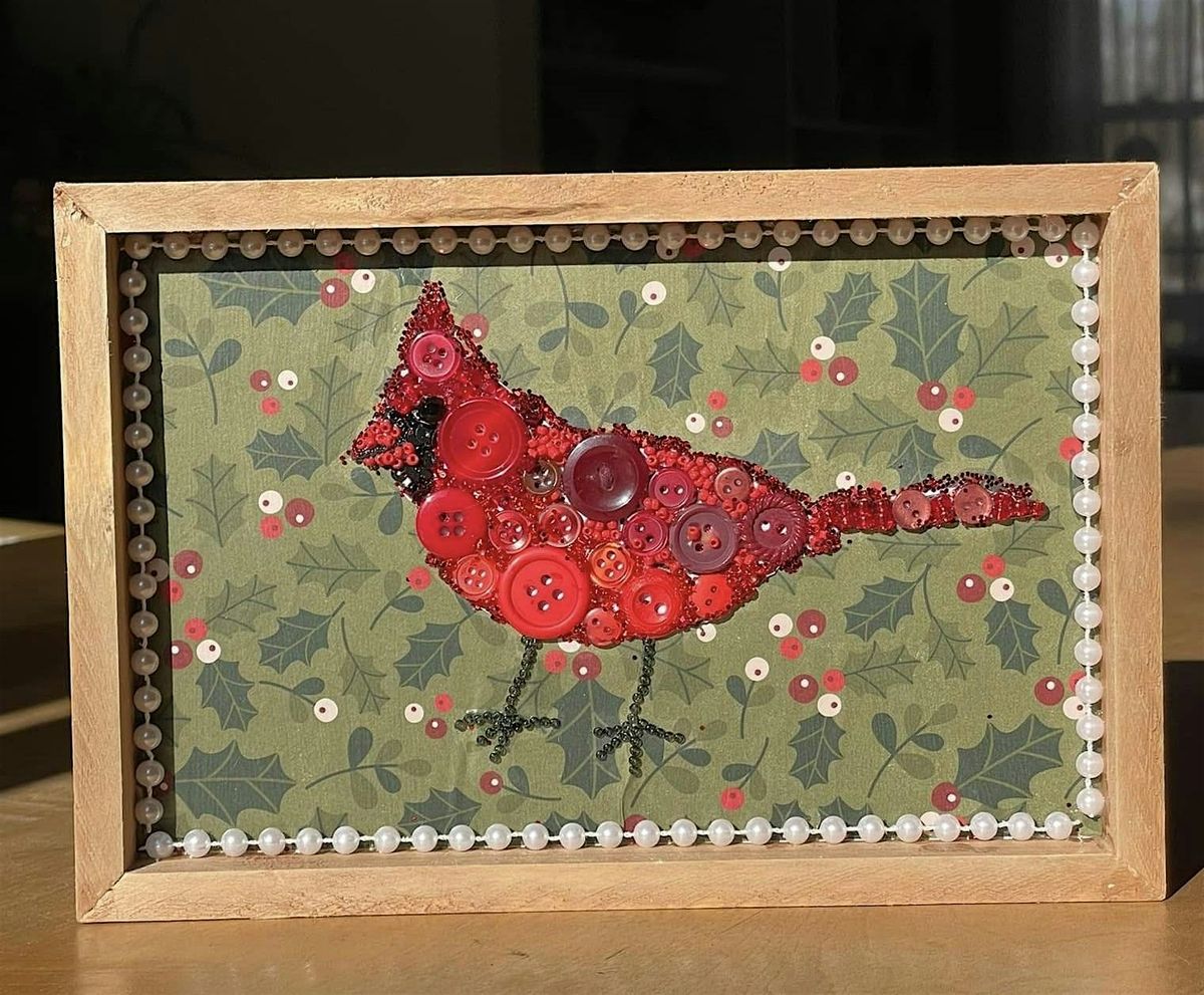 Button Bird Cardinal Workshop