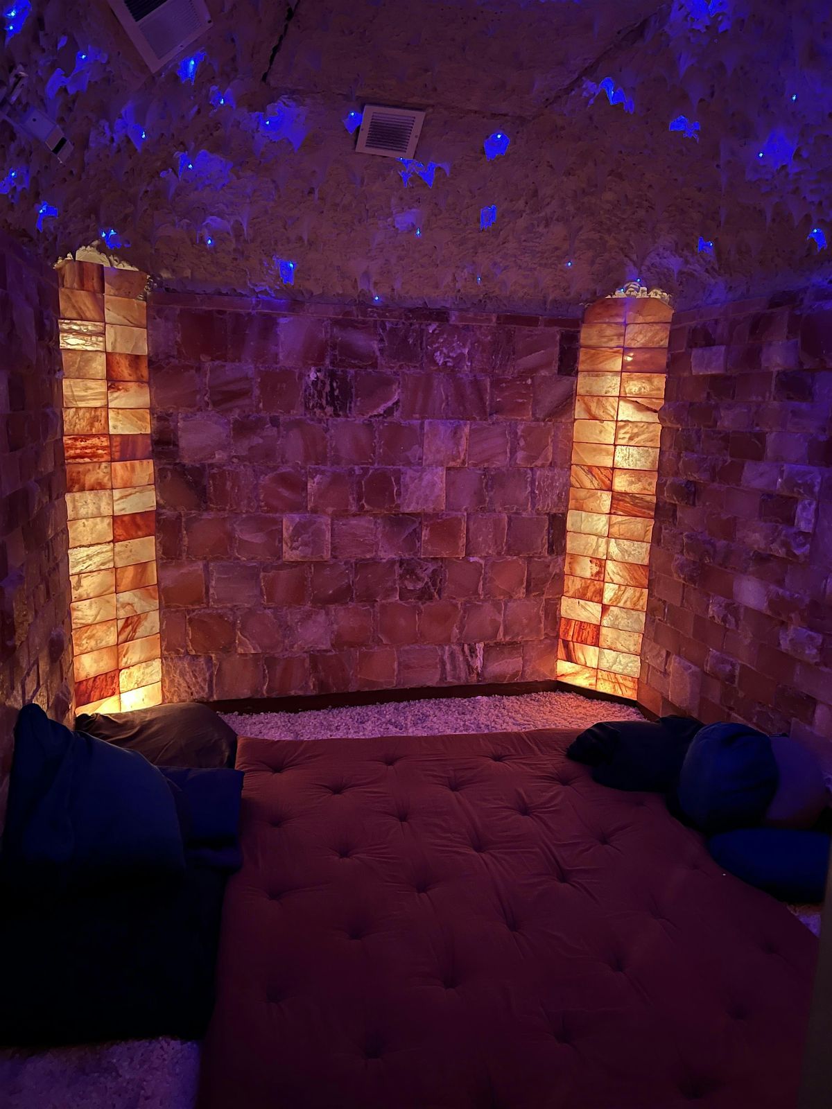 Sound bath in a salt cave