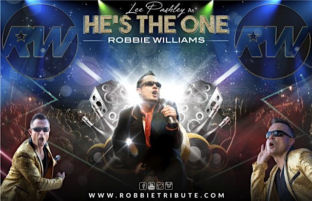 Lee Pashley as Robbie Williams with Woodfired Pizza