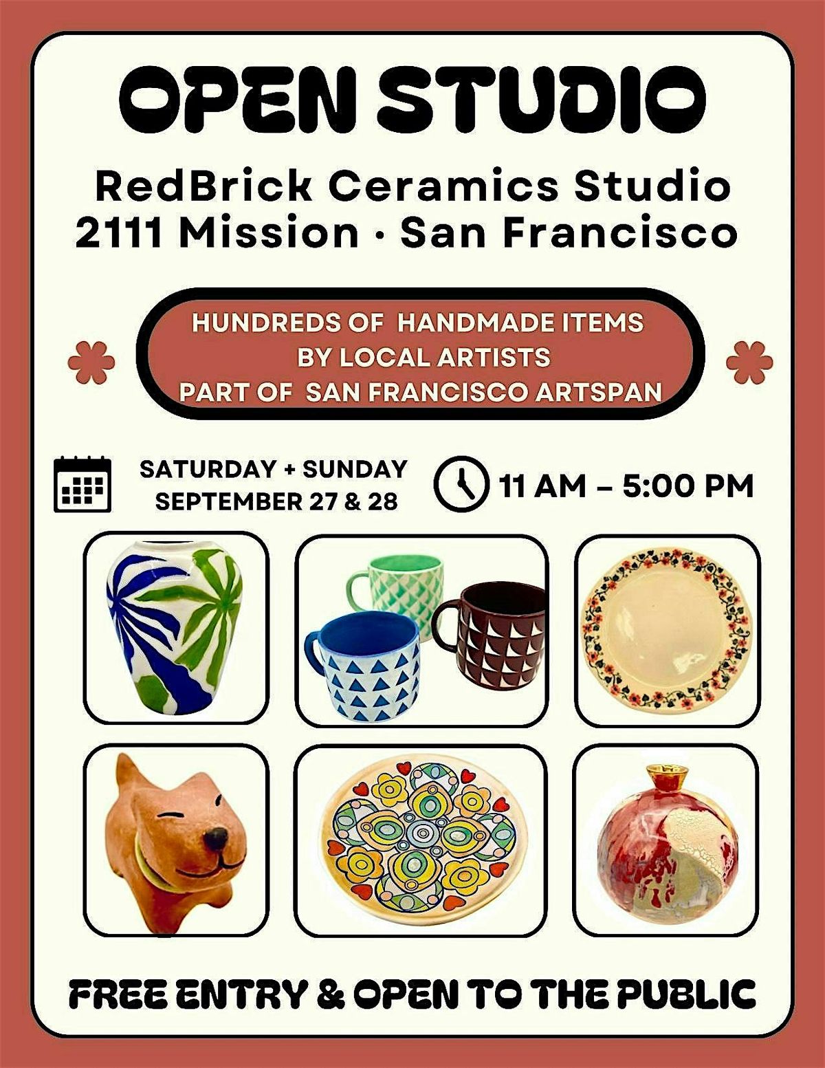 RedBrick Ceramic Studio\u2019s ArtSpan Open Studio & Fundraiser - Saturday
