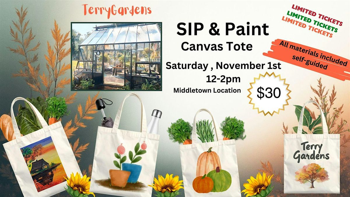 Sip and Paint Canvas Bag