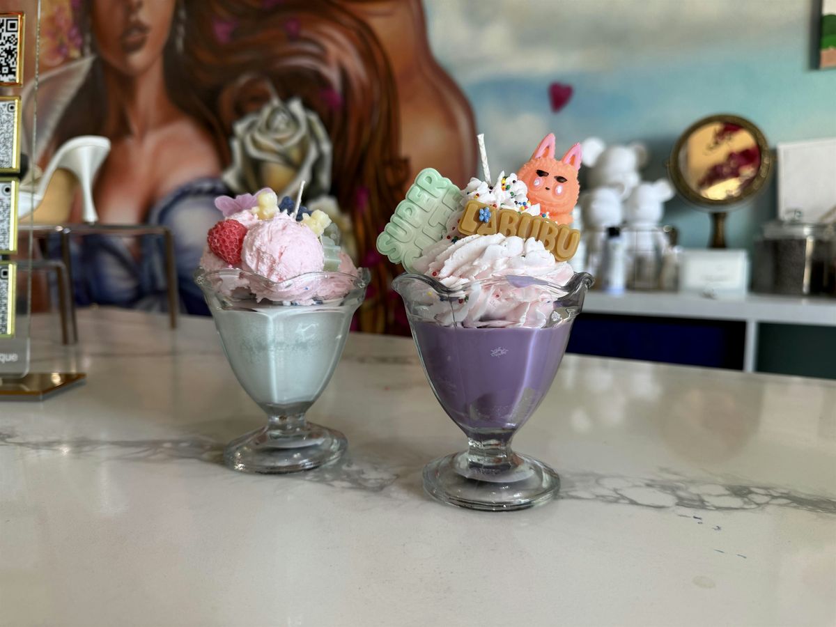 Labubu Themed Ice Cream Candle Making