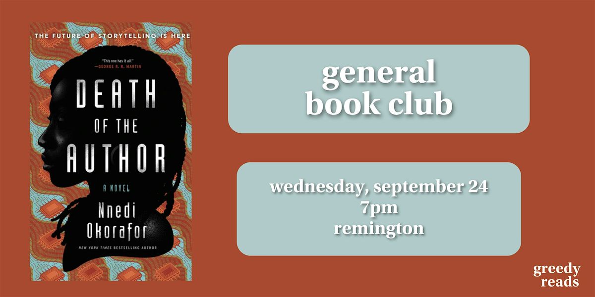 Greedy Reads Book Club September: Death of the Author by Nnedi Okorafor
