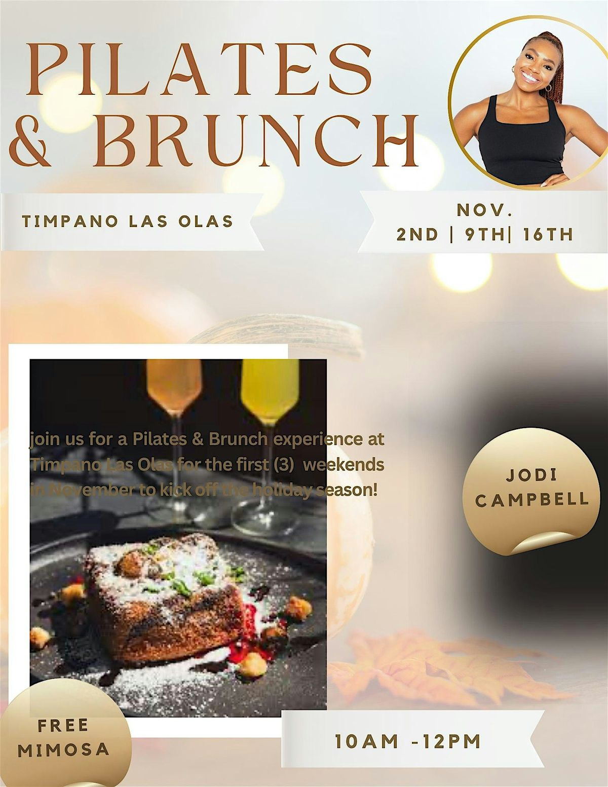 Pilates & Brunch at Timpano Las Olas (NOV 16th)