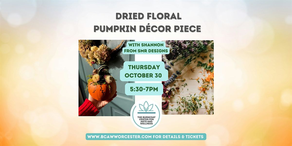 Dried Floral Pumpkin Decor Piece
