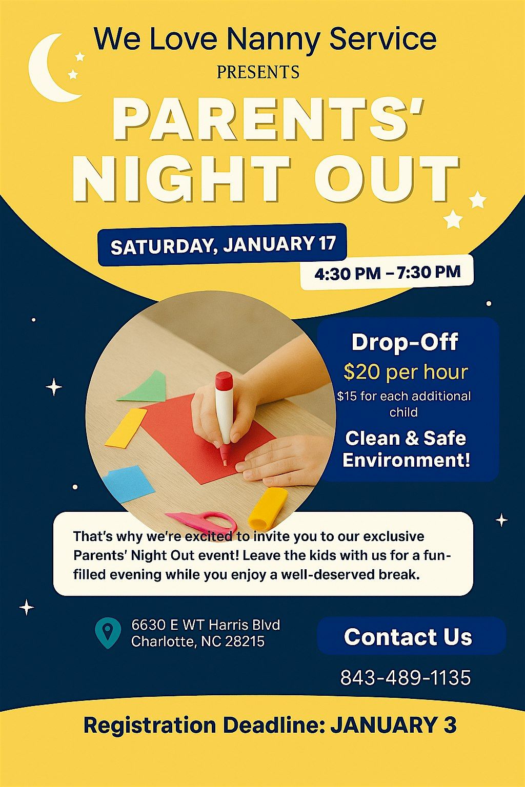 ***Parents Night Out ***            ***Noche de Padres***