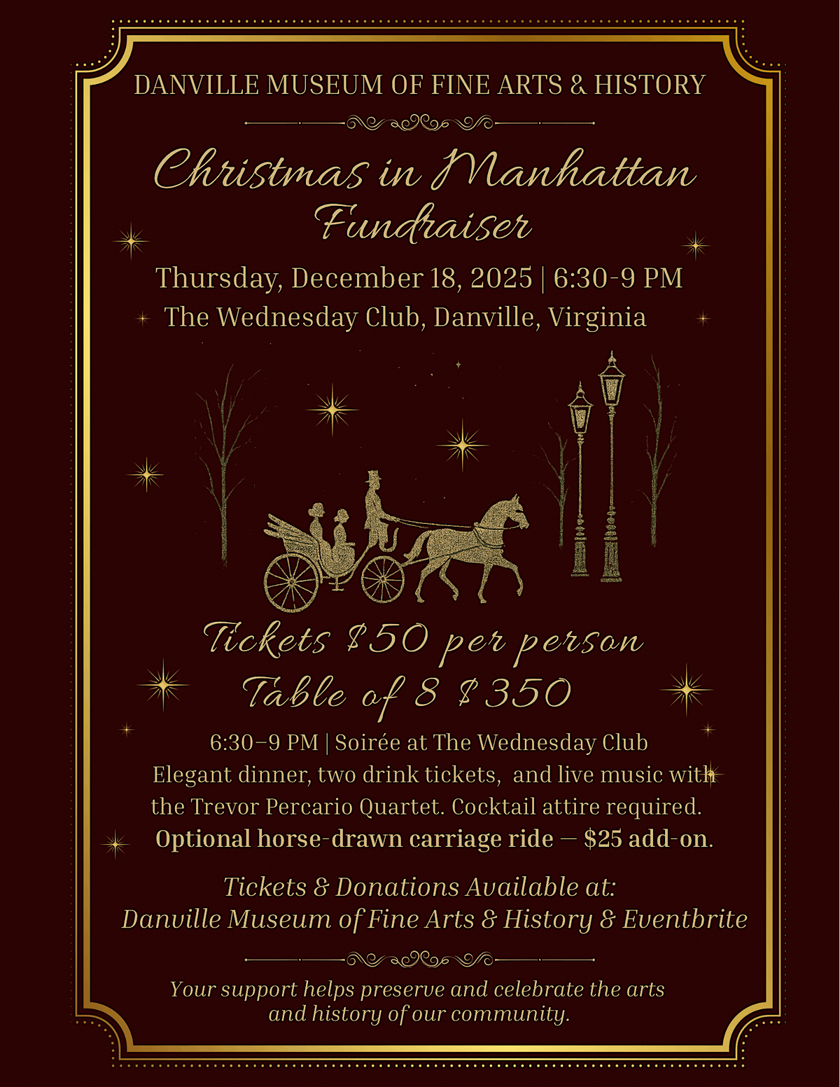 DMFAH Presents Christmas in Manhattan- a  Festive Holiday Fundraiser