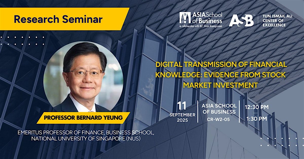 TIACOE Research Seminar: Professor Bernard Yeung