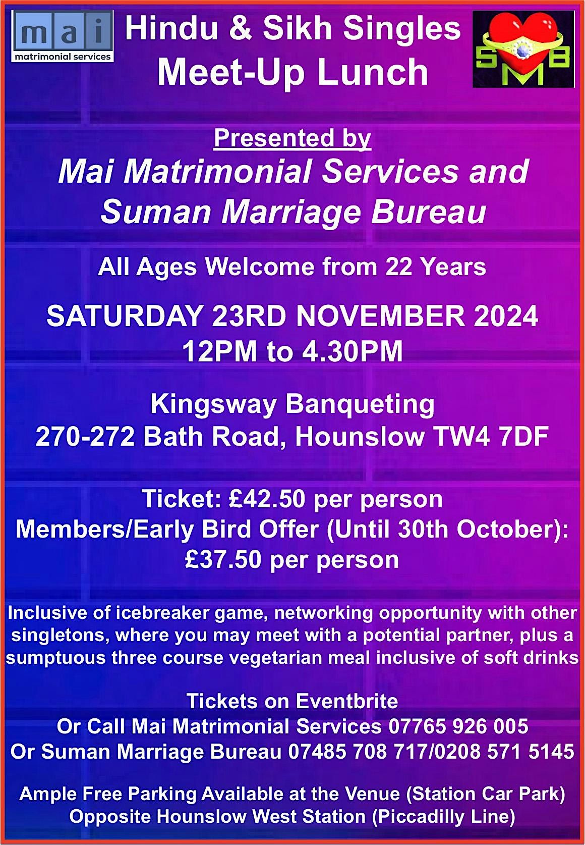 Hindu and Sikh Singles Meet-Up Lunch