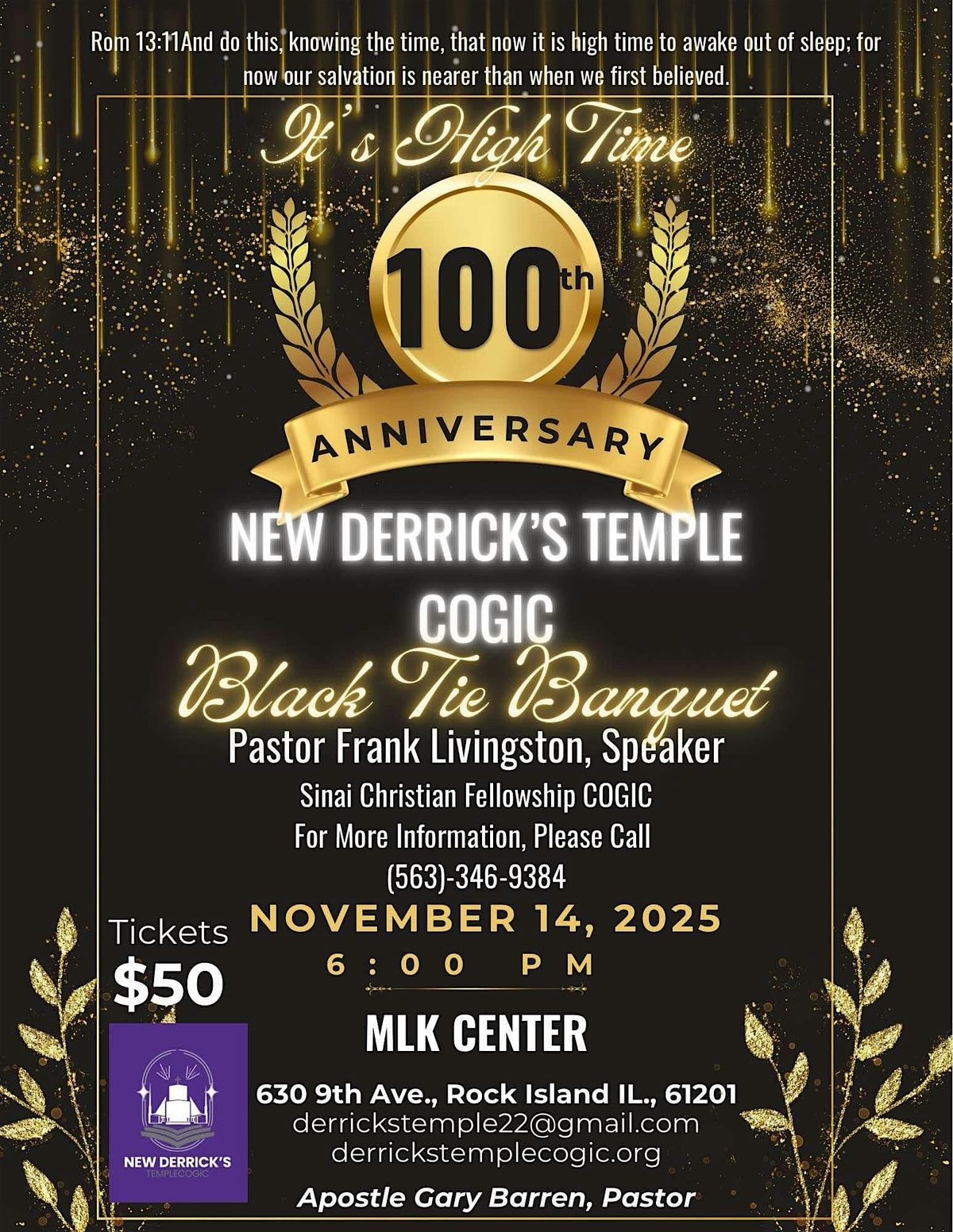 New Derricks Temple 100th Year Anniversary Banquet