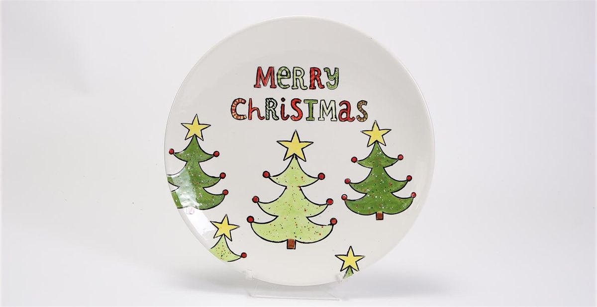 POTTERY PAINTING WORKSHOP: HOLIDAY PLATES AND BOWLS WITH A BREW !