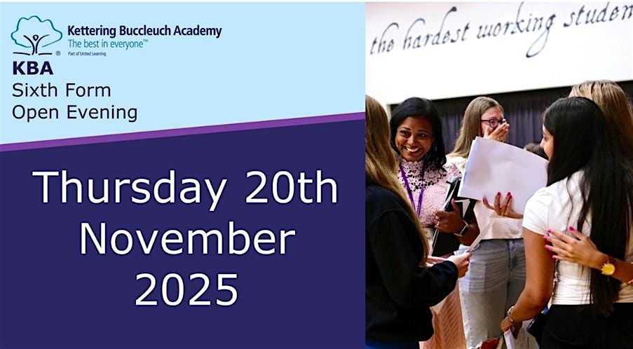 KBA Sixth Form Open Evening - Thursday 20th November