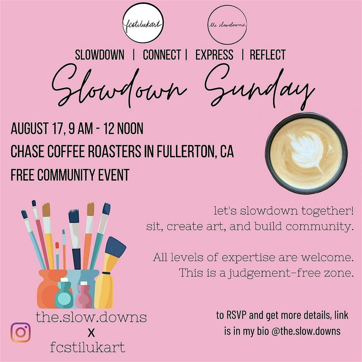 Slowdown Sunday - Coffee and Art at Chase Coffee in Fullerton