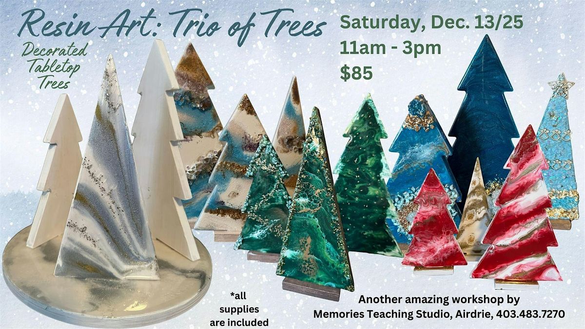 Resin Art: Trio of Table Top Trees