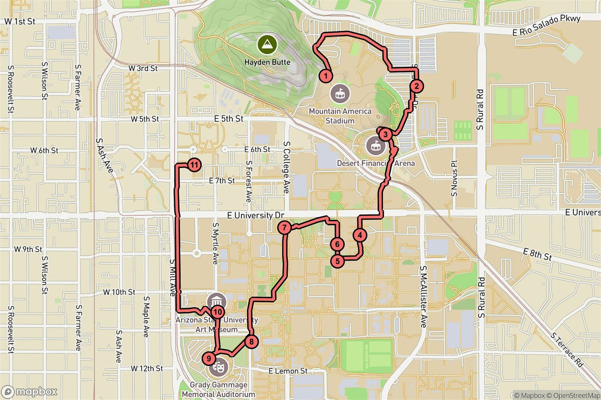 Tempe Audio Tour: Campus Chronicles and Arena Echoes