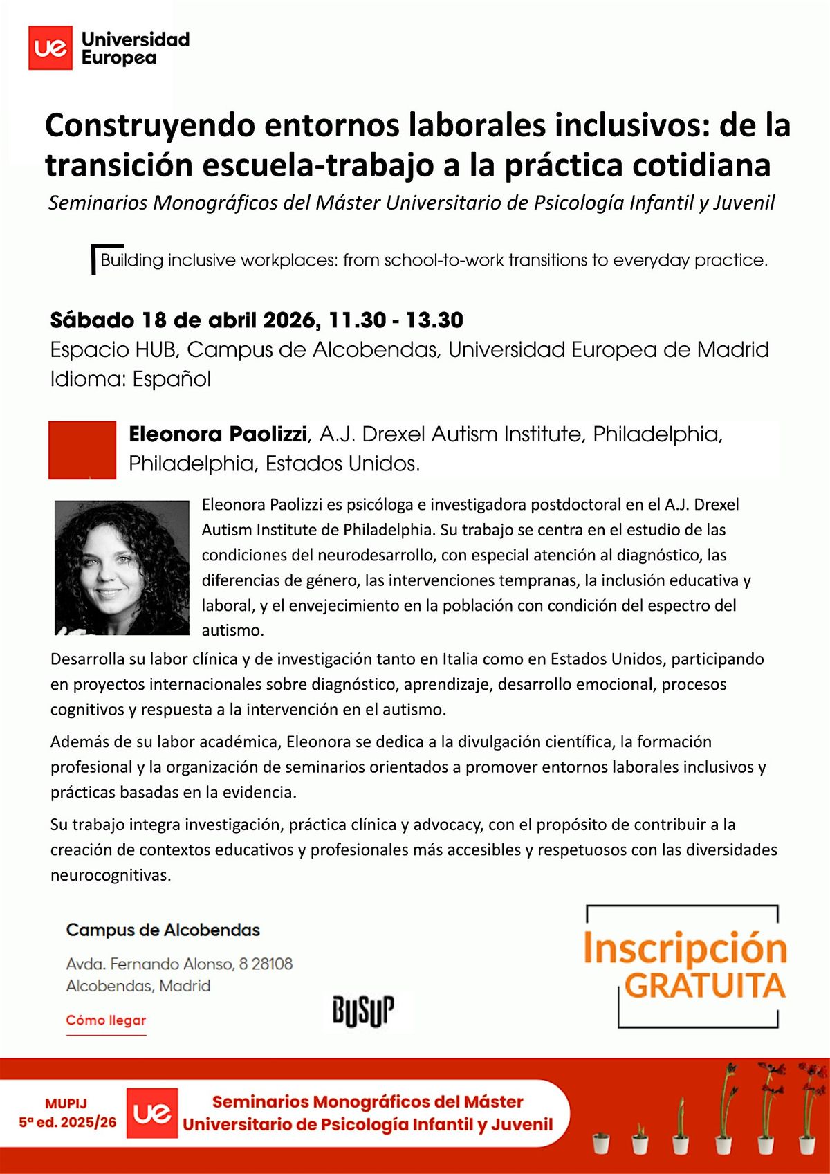 Construyendo entornos laborales inclusivos: de la transici\u00f3n escuela-trabaj