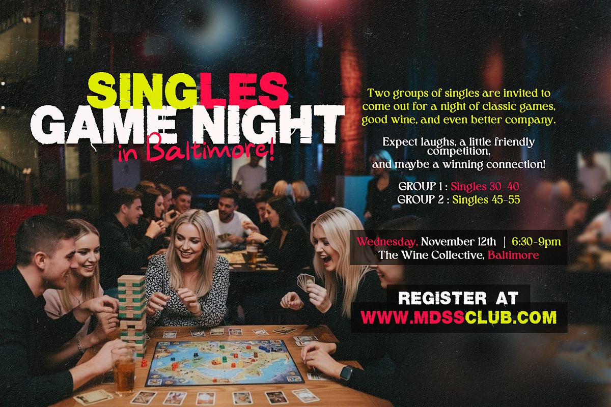 Singles Game Night Happy Hour