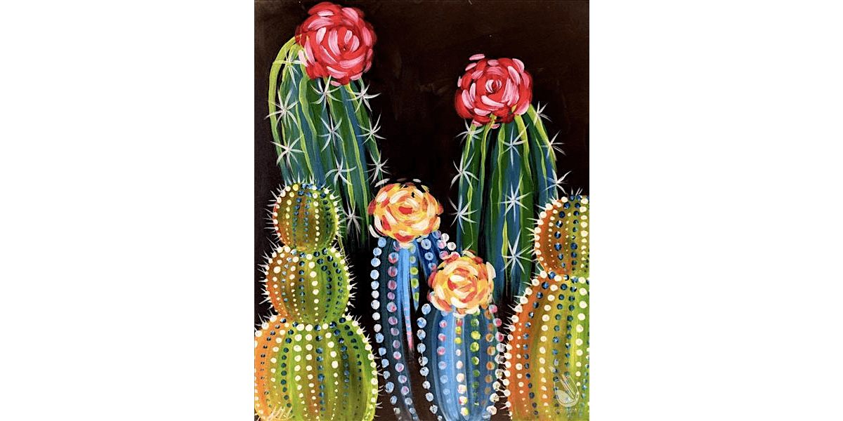 Glowing Cacti at Night - Paint and Sip in San Antonio | Classpop!\u2122