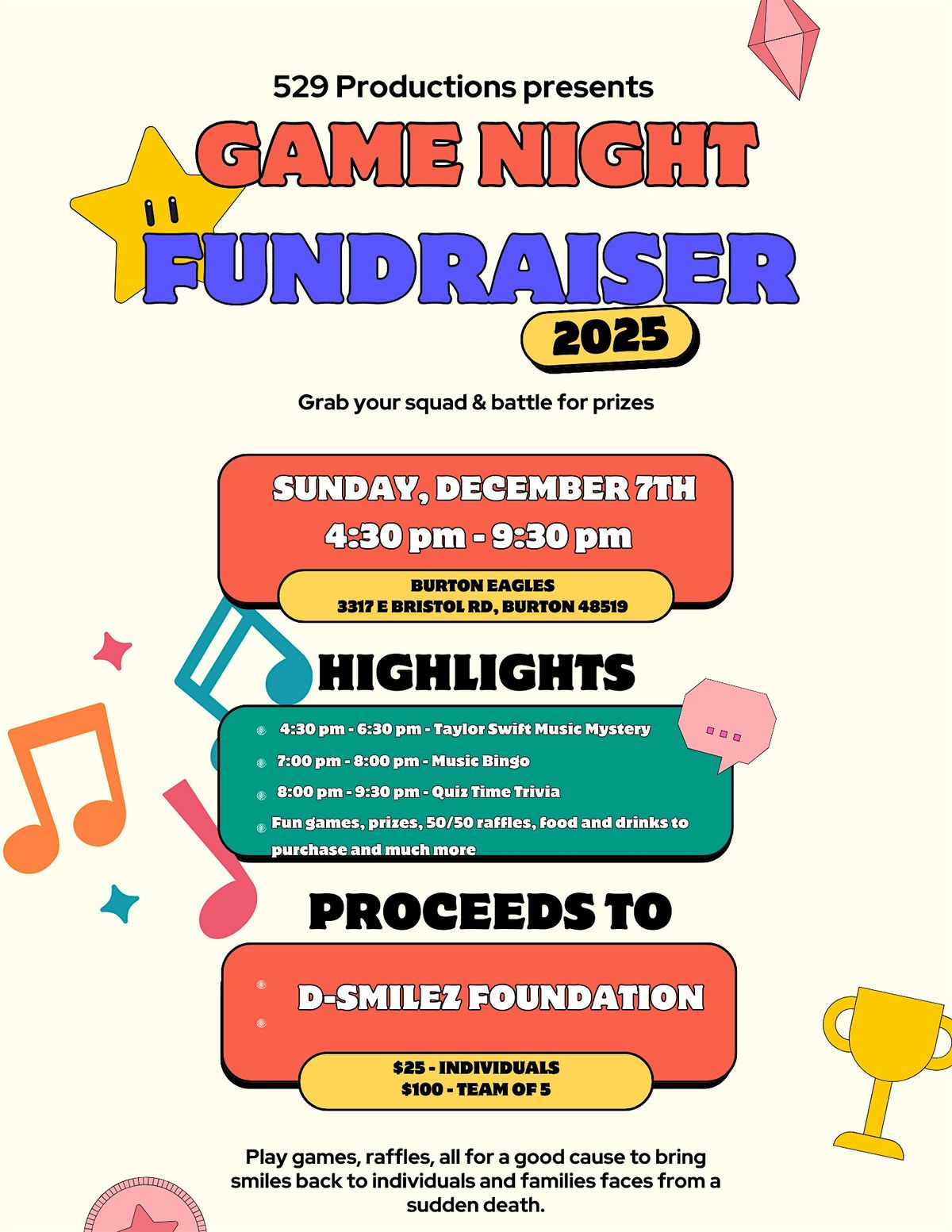 529 Productions presents Gamez Night Fundraiser