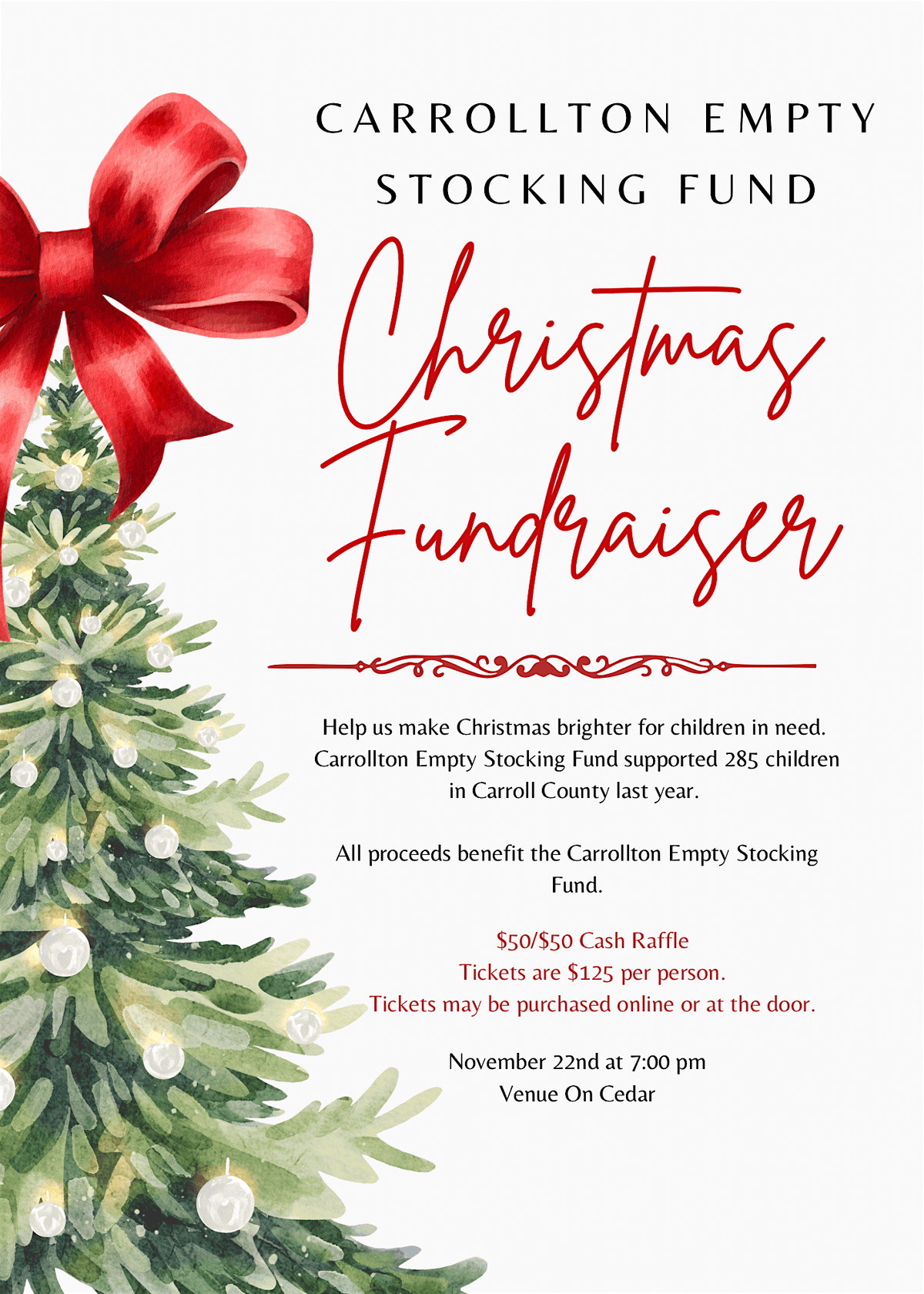 Carrollton Empty Stocking  Christmas Fundraiser
