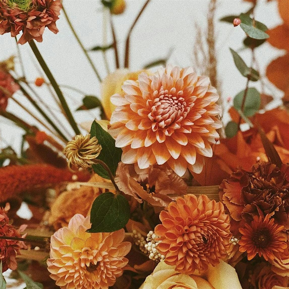 Monochromatic Orange and Brown Floral Design Class