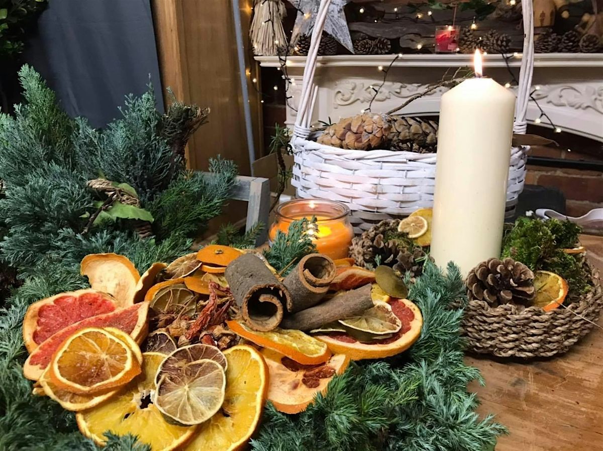 Christmas wreath making workshop 2025. Free Prosecco and cake