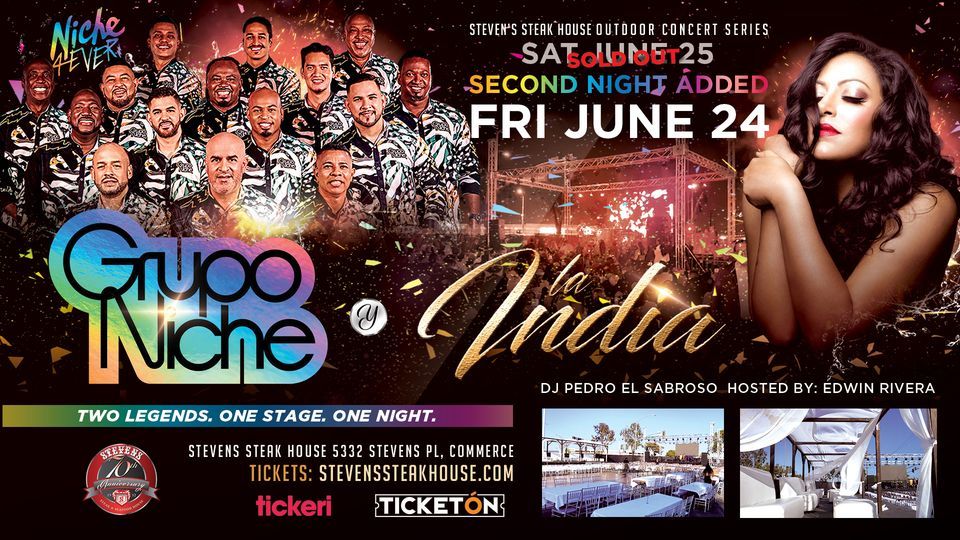 GRUPO NICHE Y LA INDIA STEVENS STEAK HOUSE OUTDOOR ARENA FRIDAY JUNE 24TH