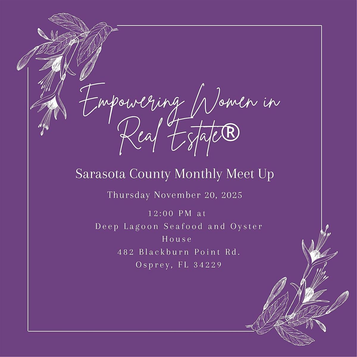 Copy of Sarasota County Empowering Women in Real Estate\u00ae Monthly Meet-Up