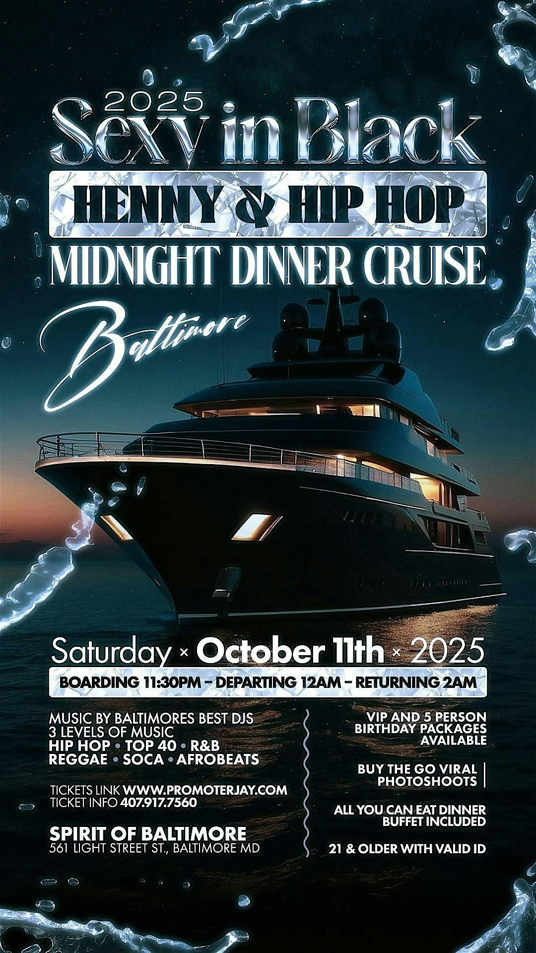 2025 Sexy in Black Hip Hop and Henny Dinner Cruise Baltimore