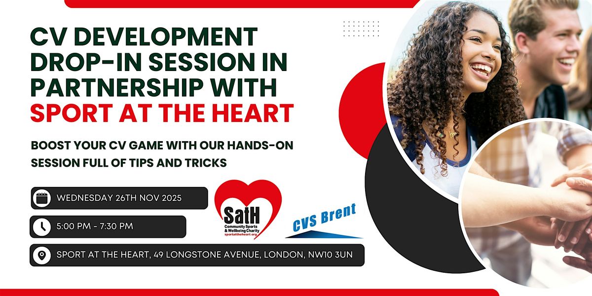 CV Development Drop-In session in partnership with Sport at the Heart