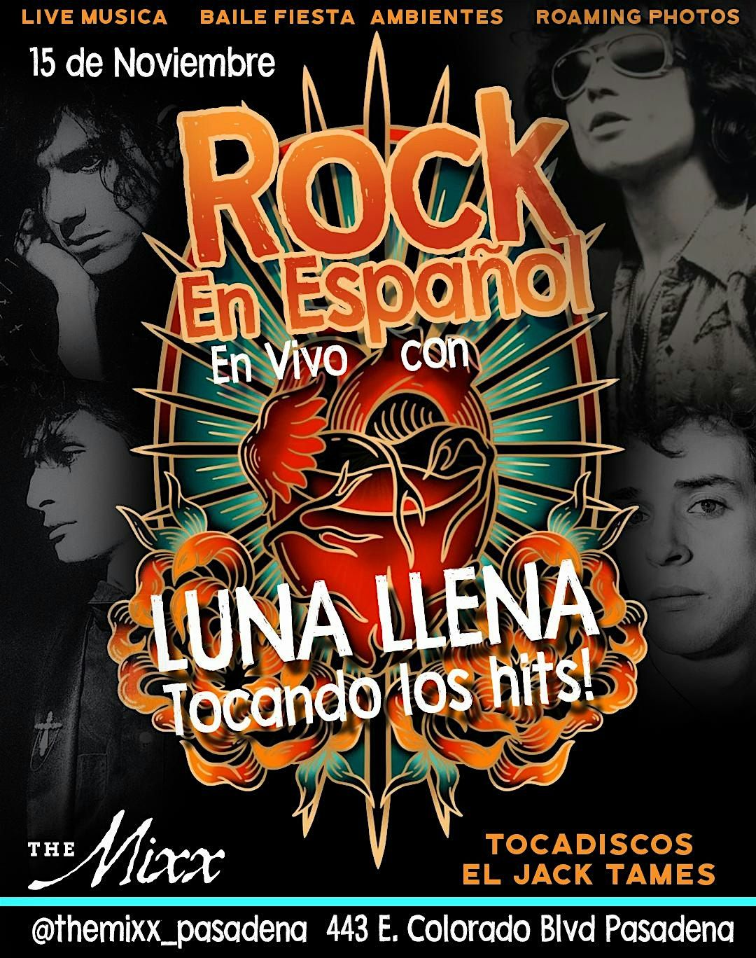 NOCHE DE Rock En Espa\u00f1ol en VIVO con Luna Llena