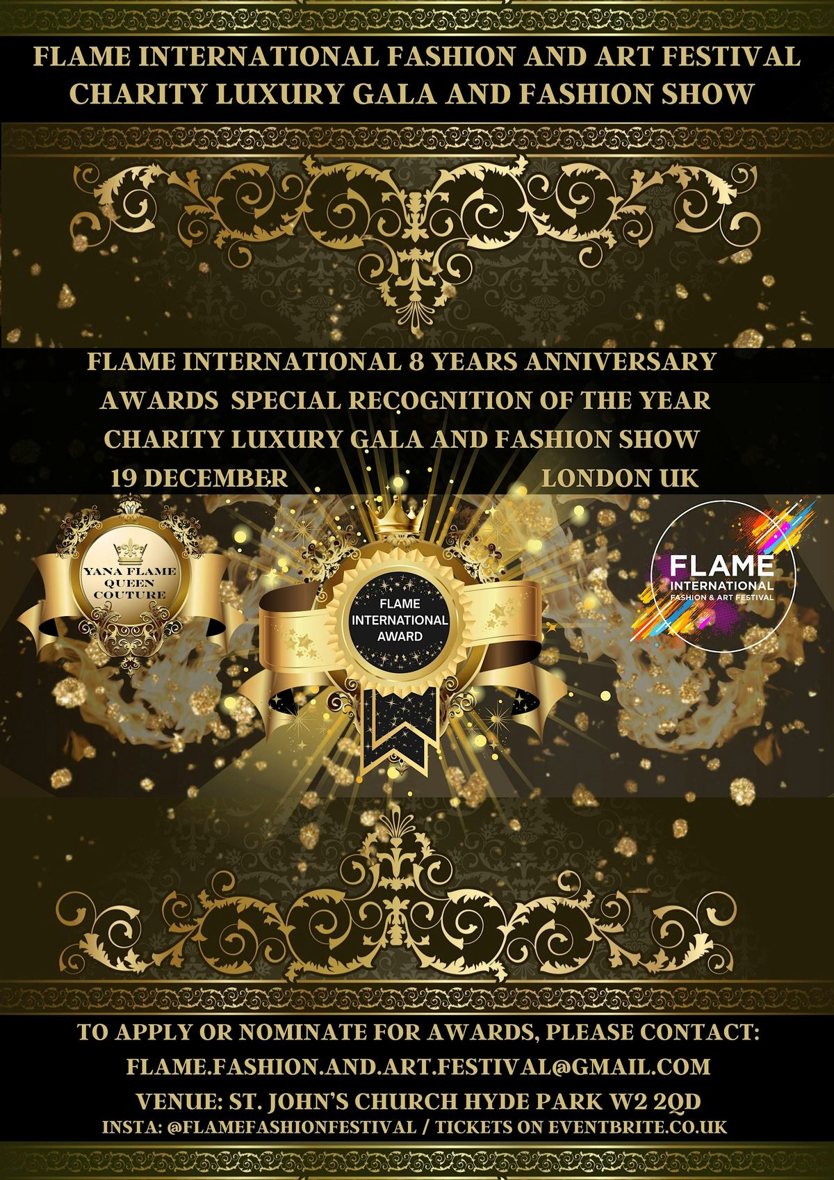 FLAME INTERNATIONAL 8 YEAR ANNIVERSARY SPECIAL RECOGNITION AWARD